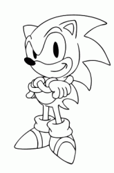 Sonic looks pleased with his arms crossed