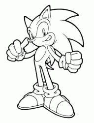 Sonic marks himself with his thumb