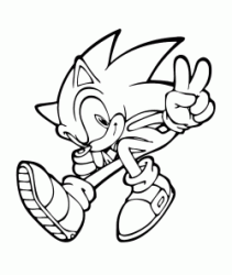 Sonic marks victory with his fingers
