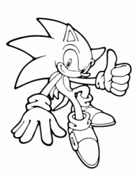 Sonic with his thumb raised