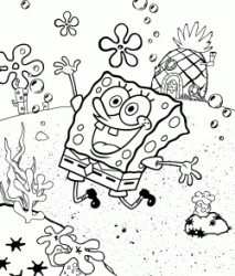 SpongeBob is happy undersea