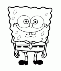SpongeBob with his always cheerful expression