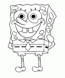 SpongeBob with his arms behind his back