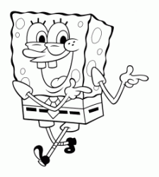 SpongeBobo walking happy