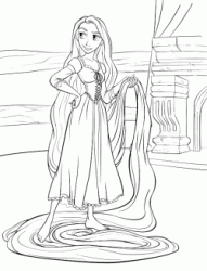 Rapunzel with her long golden hair