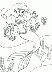 Ariel speaks with seahorses