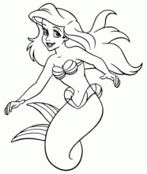Ariel the beautiful happy little mermaid