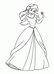 Ariel wears a beautiful princess dress