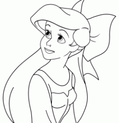 Ariel with a beautiful bow on her hair