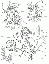 Sebastian dances undersea with the maracas