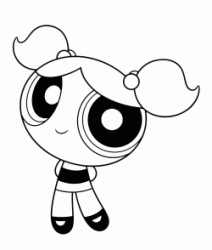 Bubbles the Powerpuff Girls with blond tails
