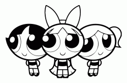 Drawing with the three Powerpuff Girls, Buttercup, Blossom and Bubbles