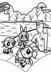 The Powerpuff Girls have a picnic with Professor Ultonium