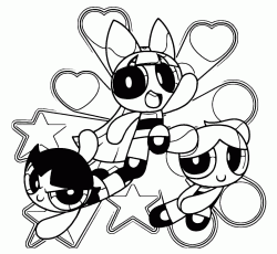 The Powerpuff Girls ready to use their superpowers