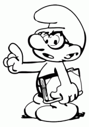 Brainy Smurf with a book