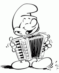 Harmony Smurf plays the accordion