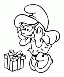 Smurfette is thrilled to have received a gift