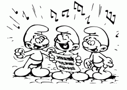 The Smurfs sing in chorus