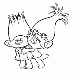 Princess Poppy embraces the grumpy Troll Branch