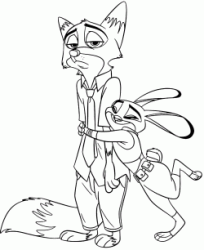 The Bunny Judy Hopps embraces the fox Nick Wilde