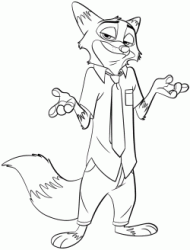 The fox Nick Wilde shrugs